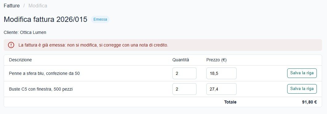 La stessa modifica rifiutata dalla versione corretta