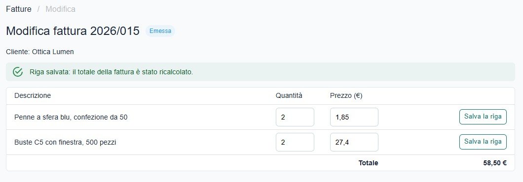 La fattura già emessa modificata dall'attaccante